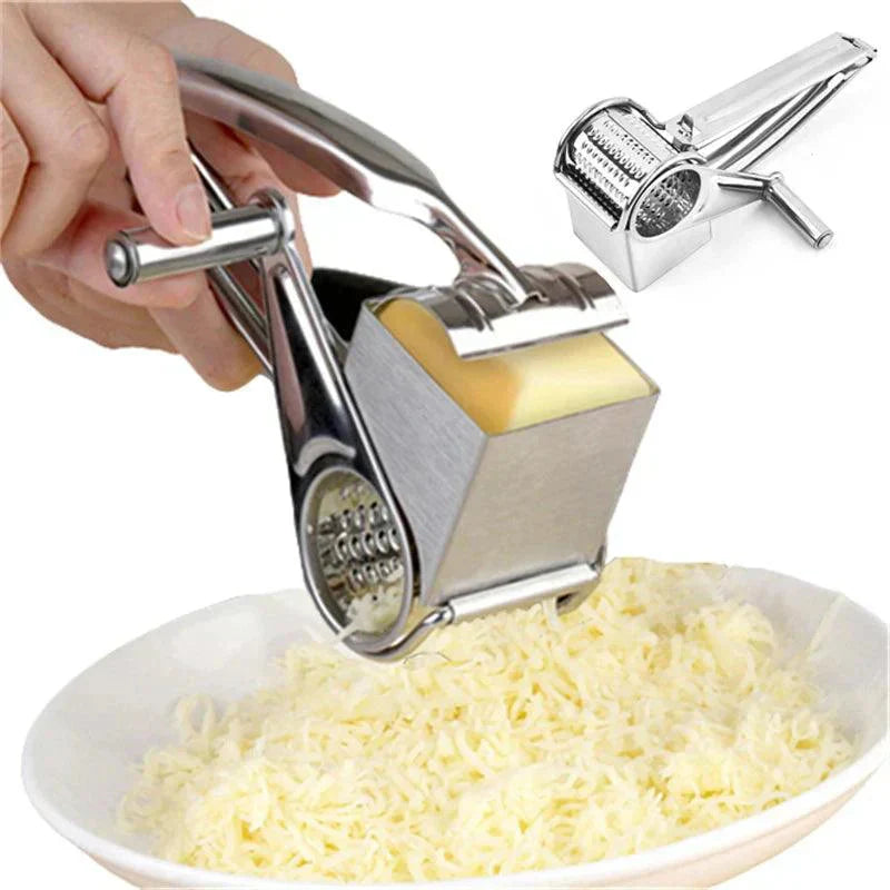 Stainless Steel Hand Grater with Swappable Drums
