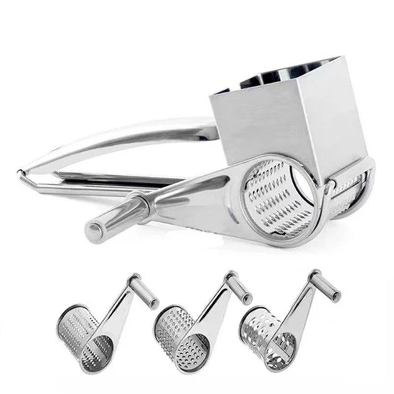 Stainless Steel Hand Grater with Swappable Drums