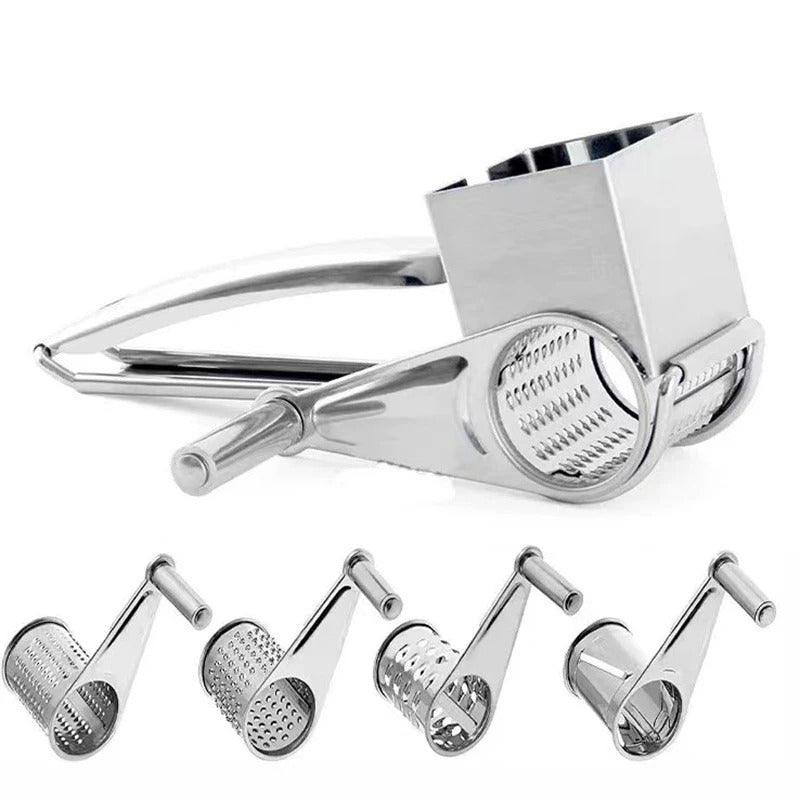 Stainless Steel Hand Grater with Swappable Drums