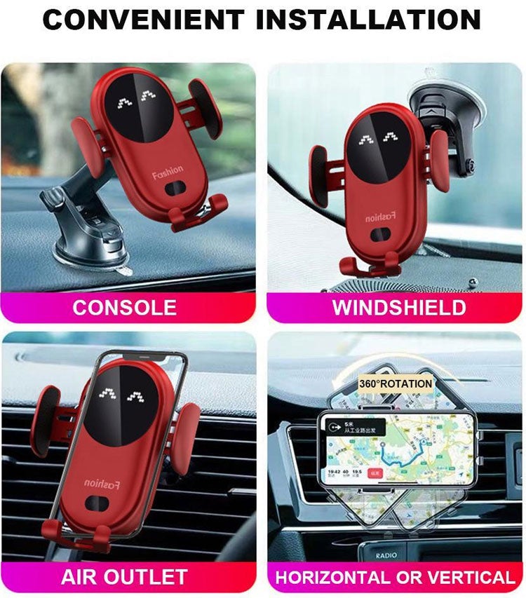 Car Mount with Wireless Charger for Smartphones