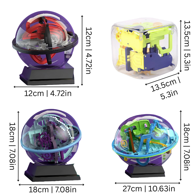 Numbered Pathways 3D Maze Puzzle Ball – Four Levels of Challenge