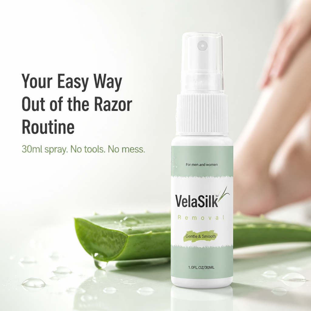 VelaSilk™ — Spray On, Wait 8 Minutes, Wipe Away Hair Without Razor Burn