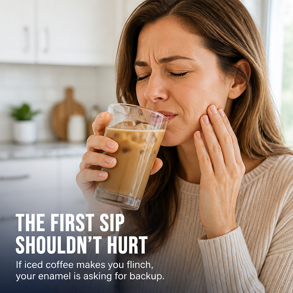 ShineGuard™ — Rebuild Enamel and Shut Down Cold-Drink Twinges in Seconds