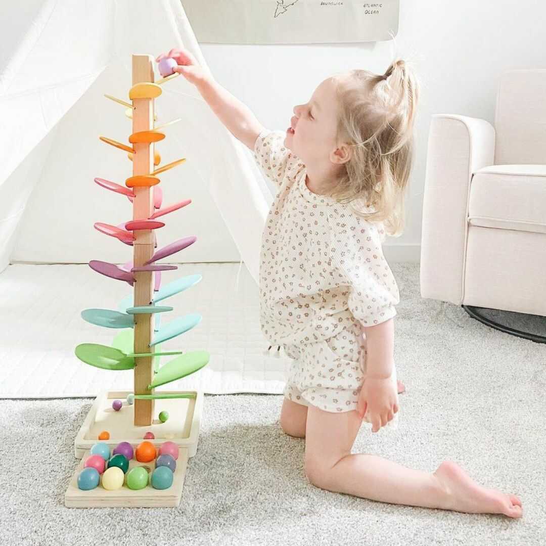 Rainbow Marble Run | Engaging Wooden Toy for Kids 10+ Months