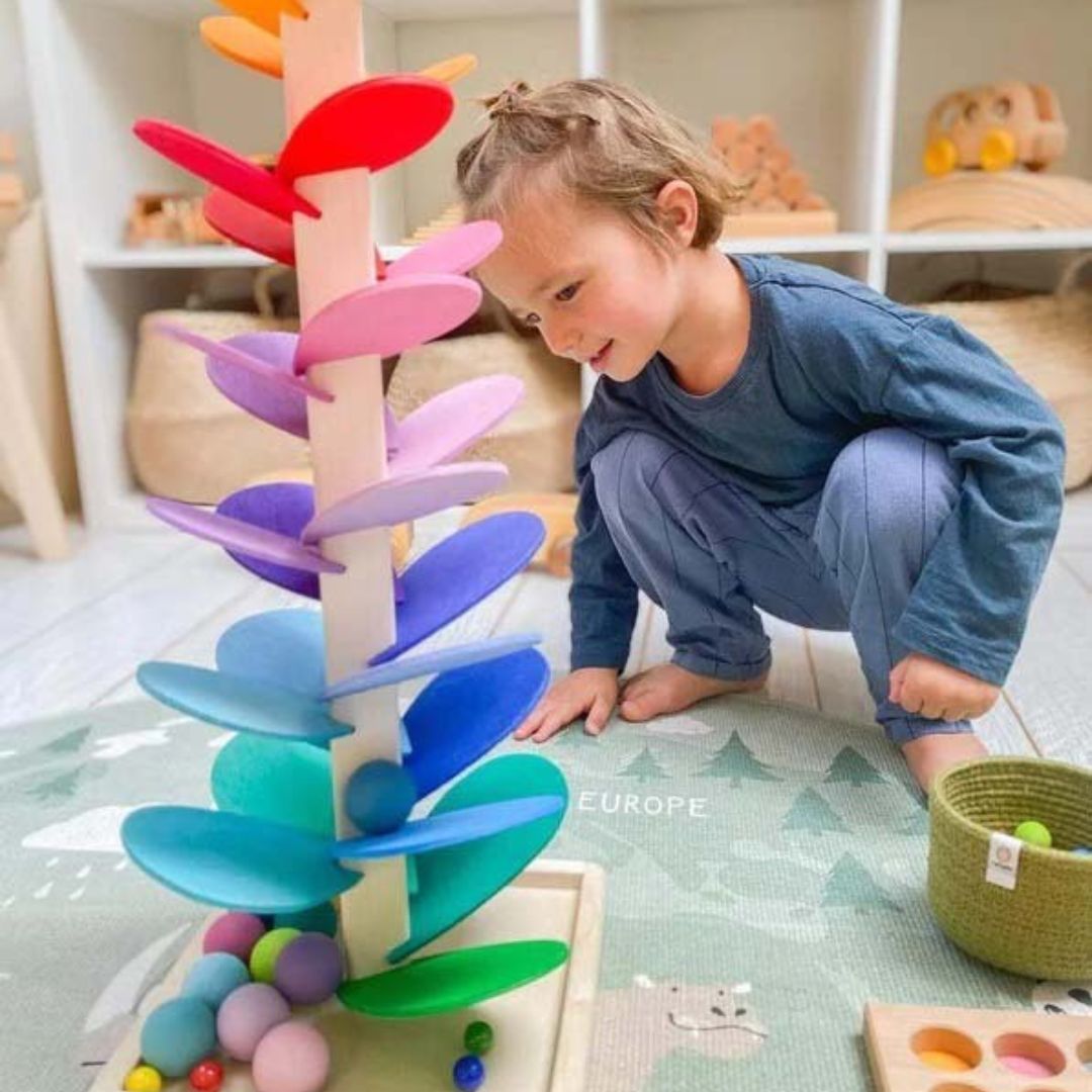 Rainbow Marble Run | Engaging Wooden Toy for Kids 10+ Months