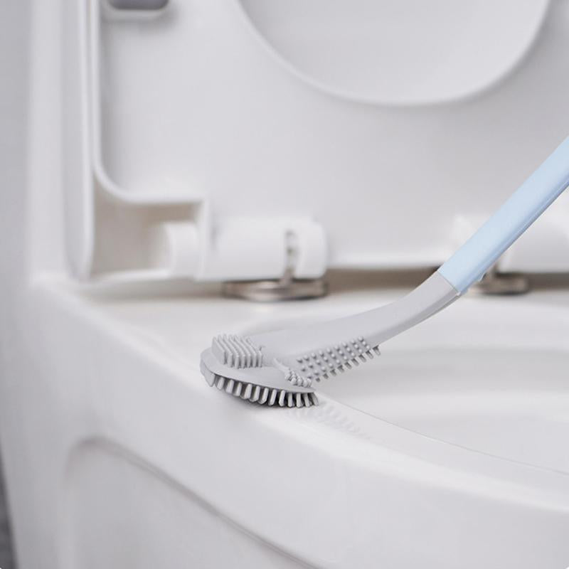 Sleek Silicone Toilet Brush with Space-Saving Holder