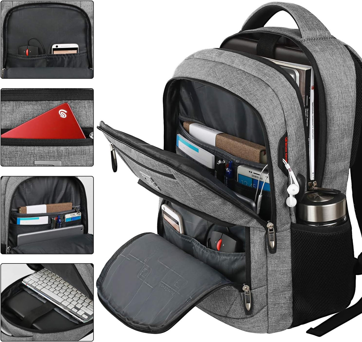 Anti-Theft Slim Laptop Backpack for Business with USB Charging Port