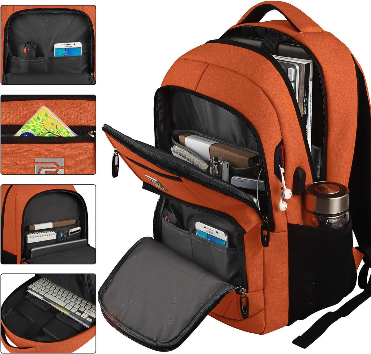 Anti-Theft Slim Laptop Backpack for Business with USB Charging Port