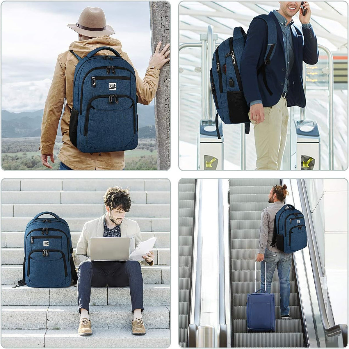 Anti-Theft Slim Laptop Backpack for Business with USB Charging Port
