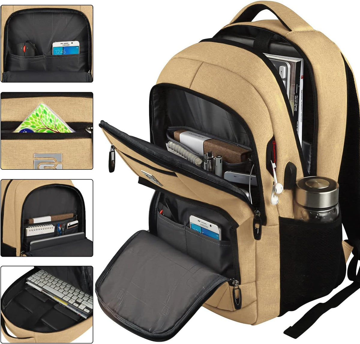 Anti-Theft Slim Laptop Backpack for Business with USB Charging Port