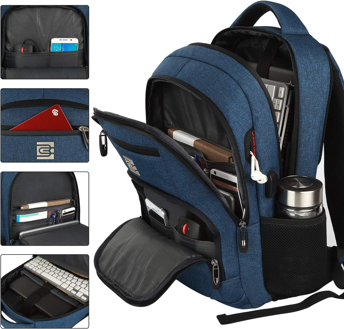 Anti-Theft Slim Laptop Backpack for Business with USB Charging Port