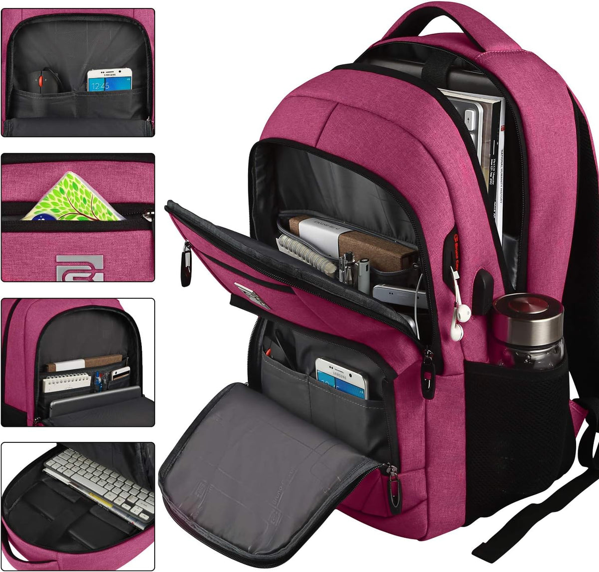 Anti-Theft Slim Laptop Backpack for Business with USB Charging Port