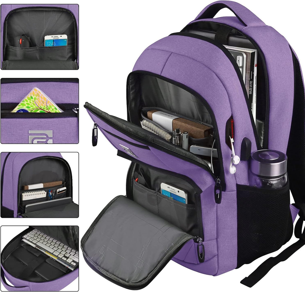 Anti-Theft Slim Laptop Backpack for Business with USB Charging Port