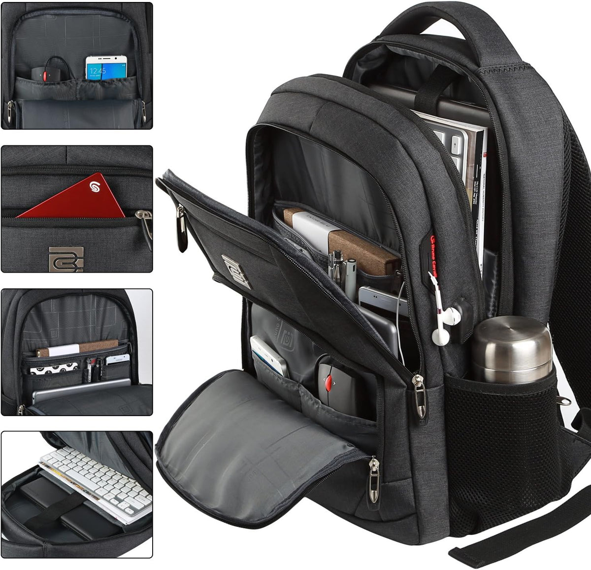 Anti-Theft Slim Laptop Backpack for Business with USB Charging Port