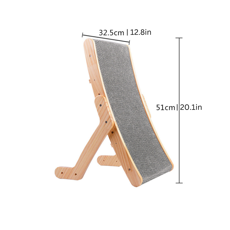 Wooden Frame Cat Scratching Post with Corrugated Cardboard
