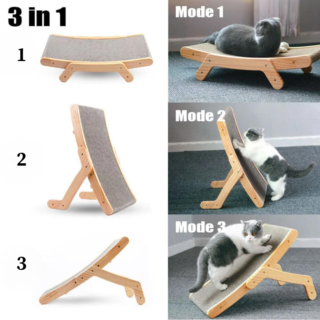 Wooden Frame Cat Scratching Post with Corrugated Cardboard