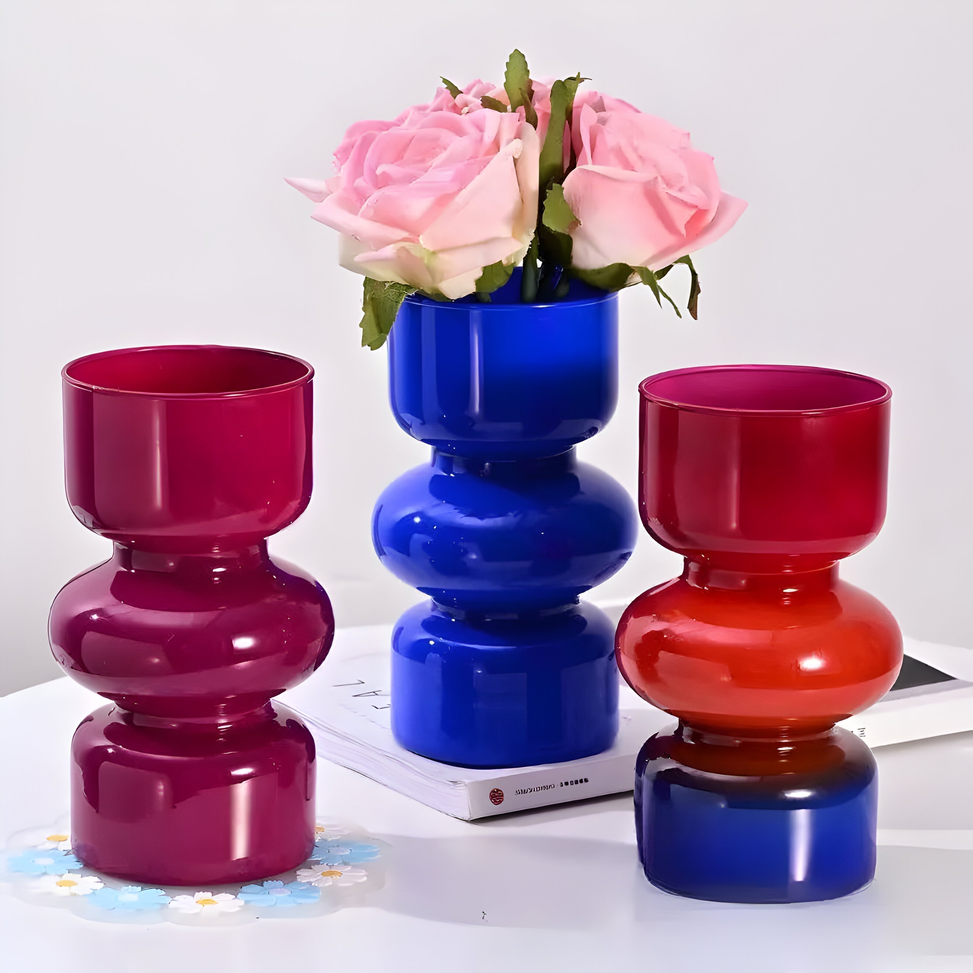 Hydroponic Glass Vase with Retro Design - cm Size