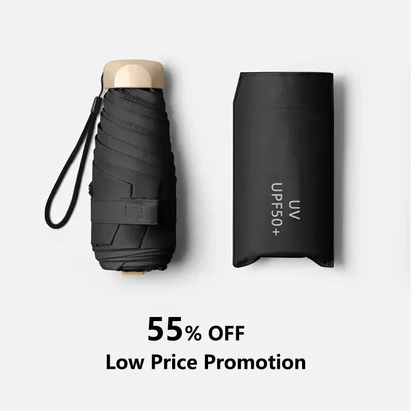 Mini Folding Umbrella – Pocket Size, UV Protection, Wind-Resistant for Travel