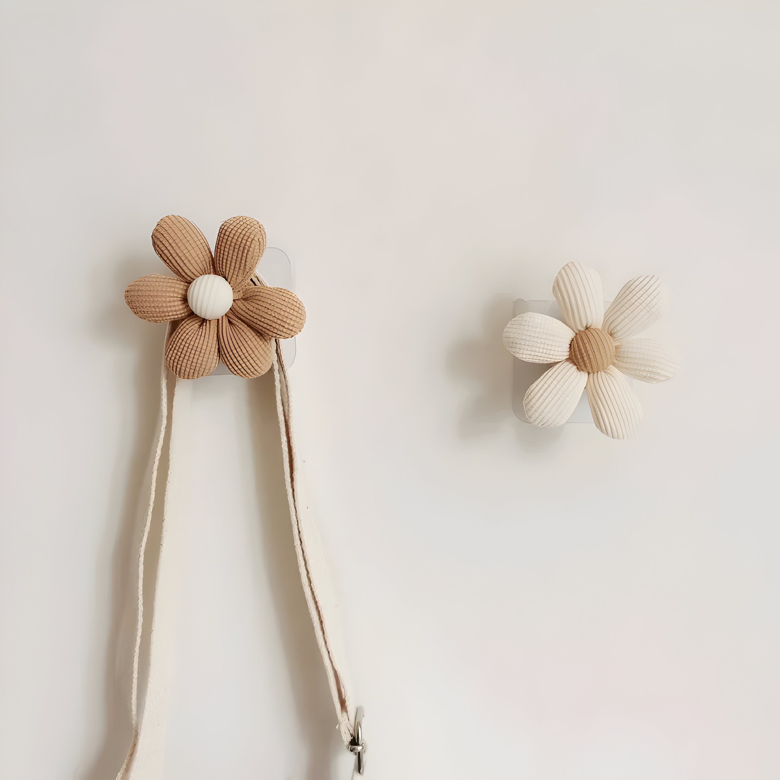 Wooden Wall Hook with Floral Design
