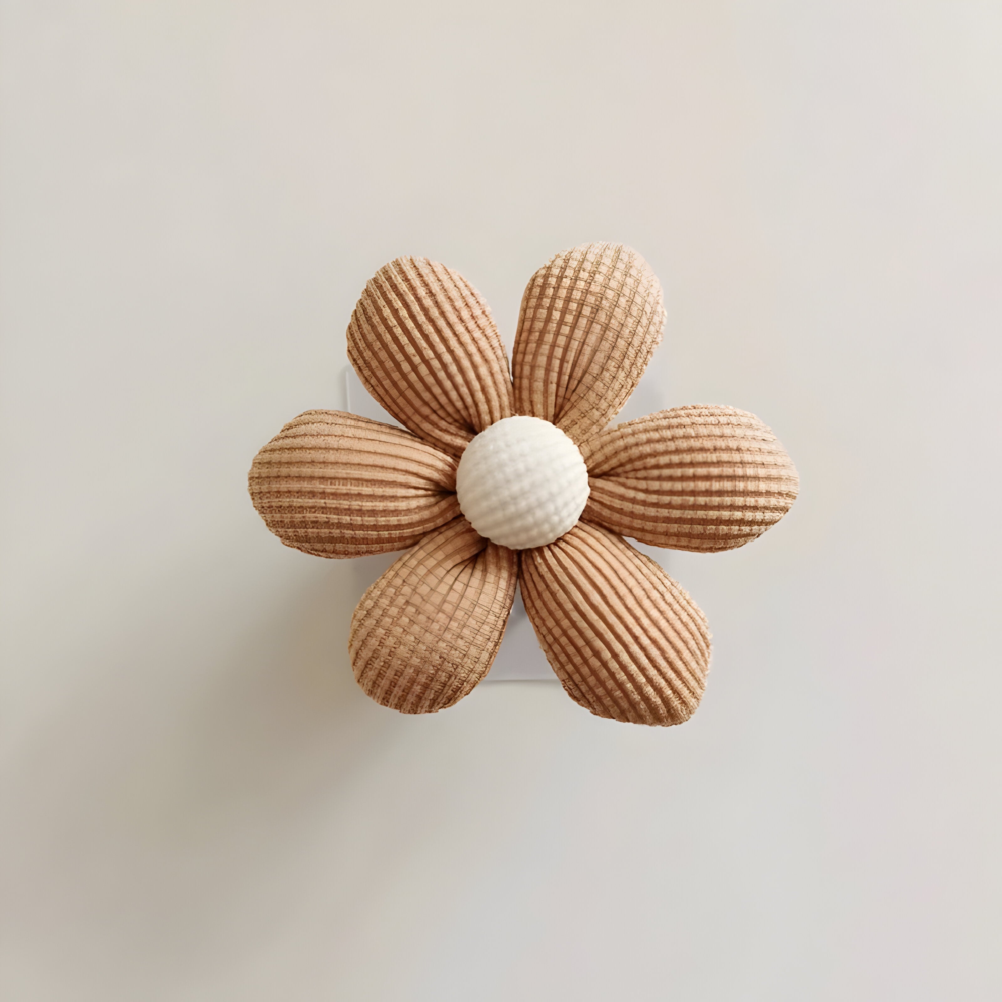 Wooden Wall Hook with Floral Design