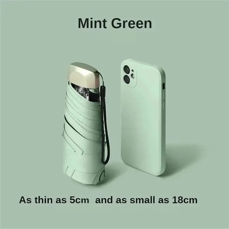 Mini Folding Umbrella – Pocket Size, UV Protection, Wind-Resistant for Travel