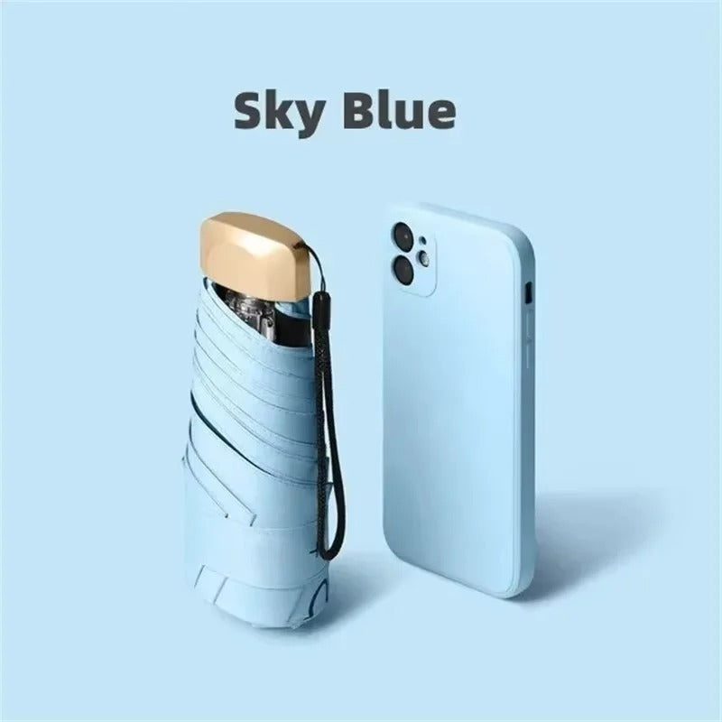 Mini Folding Umbrella – Pocket Size, UV Protection, Wind-Resistant for Travel