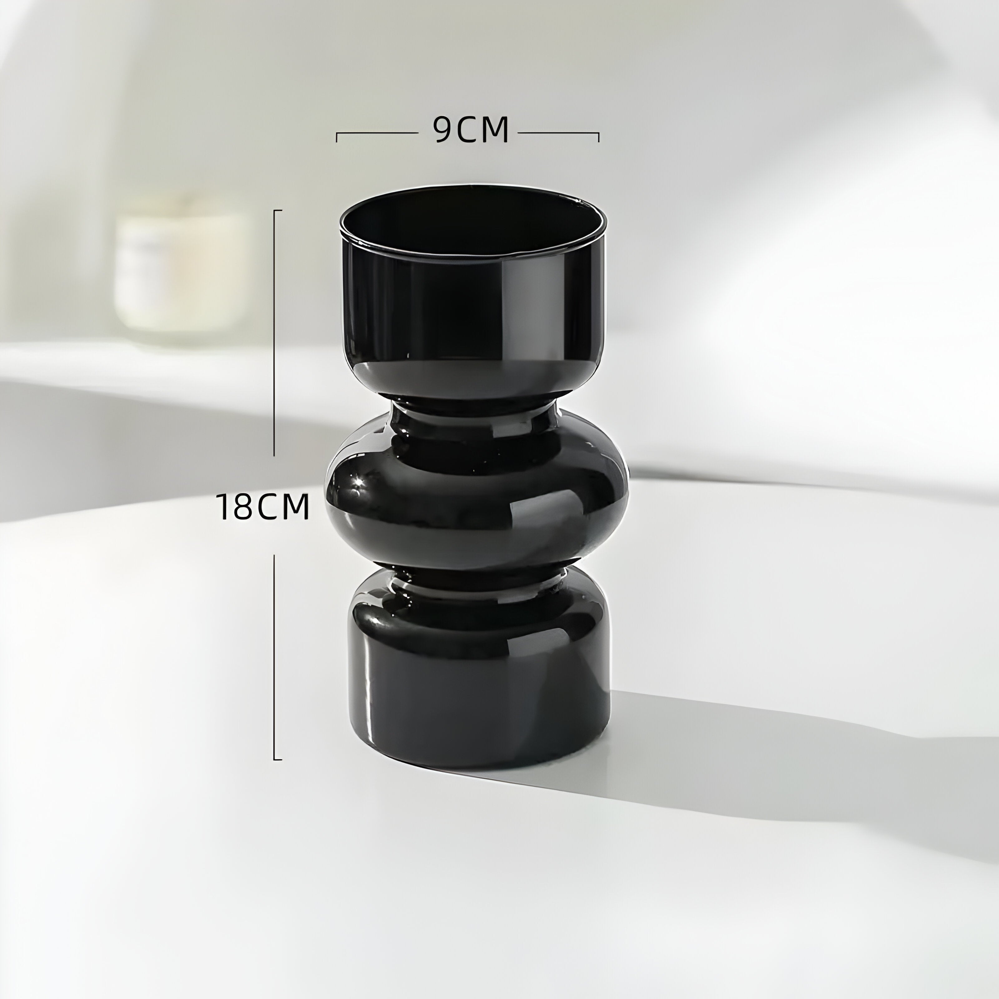Hydroponic Glass Vase with Retro Design - cm Size