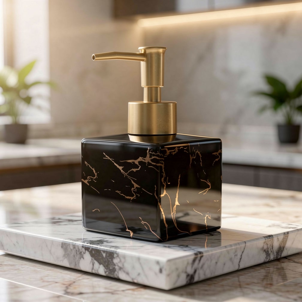 Elegant Marble Soap Dispenser for Kitchen and Bathroom