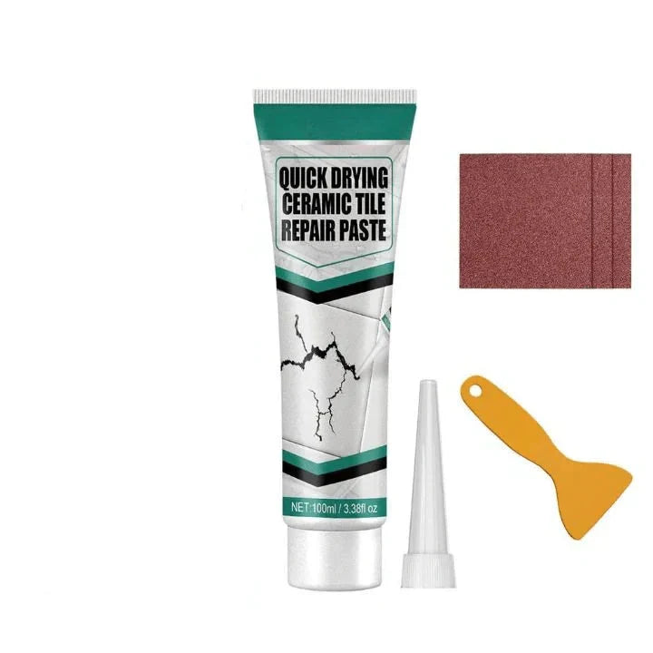 Repair Paste Set for Tiles with Spatula and Sandpaper for Chips and Cracks
