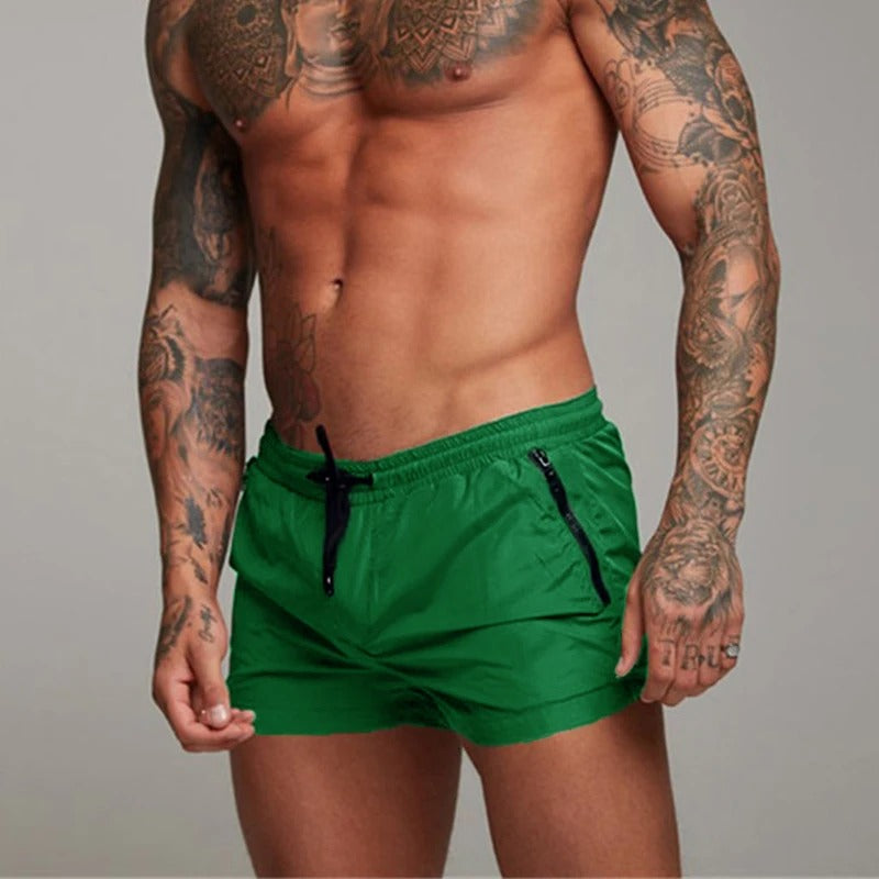 Men's Swim Shorts with Adjustable Waist – Quick-Dry Stretch Beach Trunks in Eight Vibrant Colors