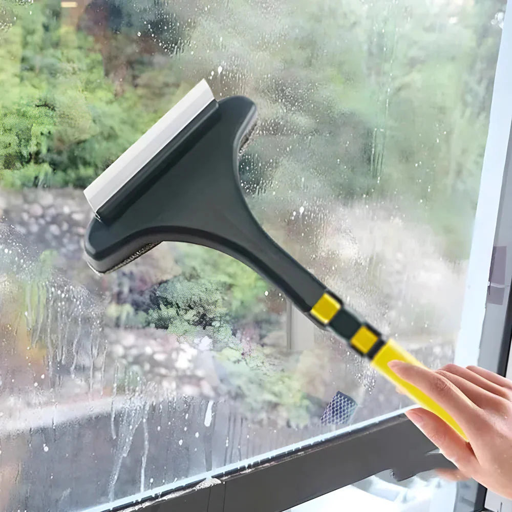 Squeegee with Brush for Cleaning Fly Screens and Window Panes