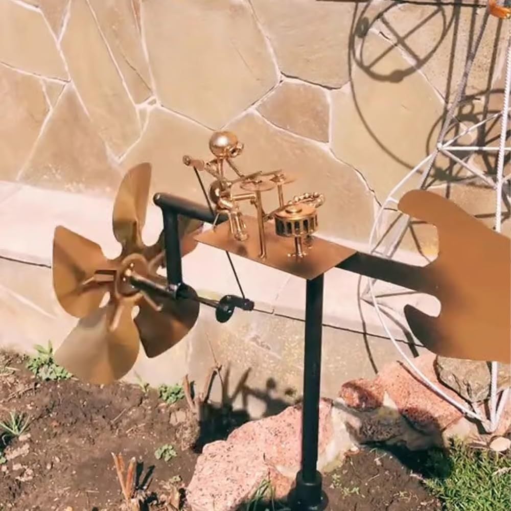 Metal Wind Spinner with Rock Band Theme – Durable Steel Garden Decor for Outdoors