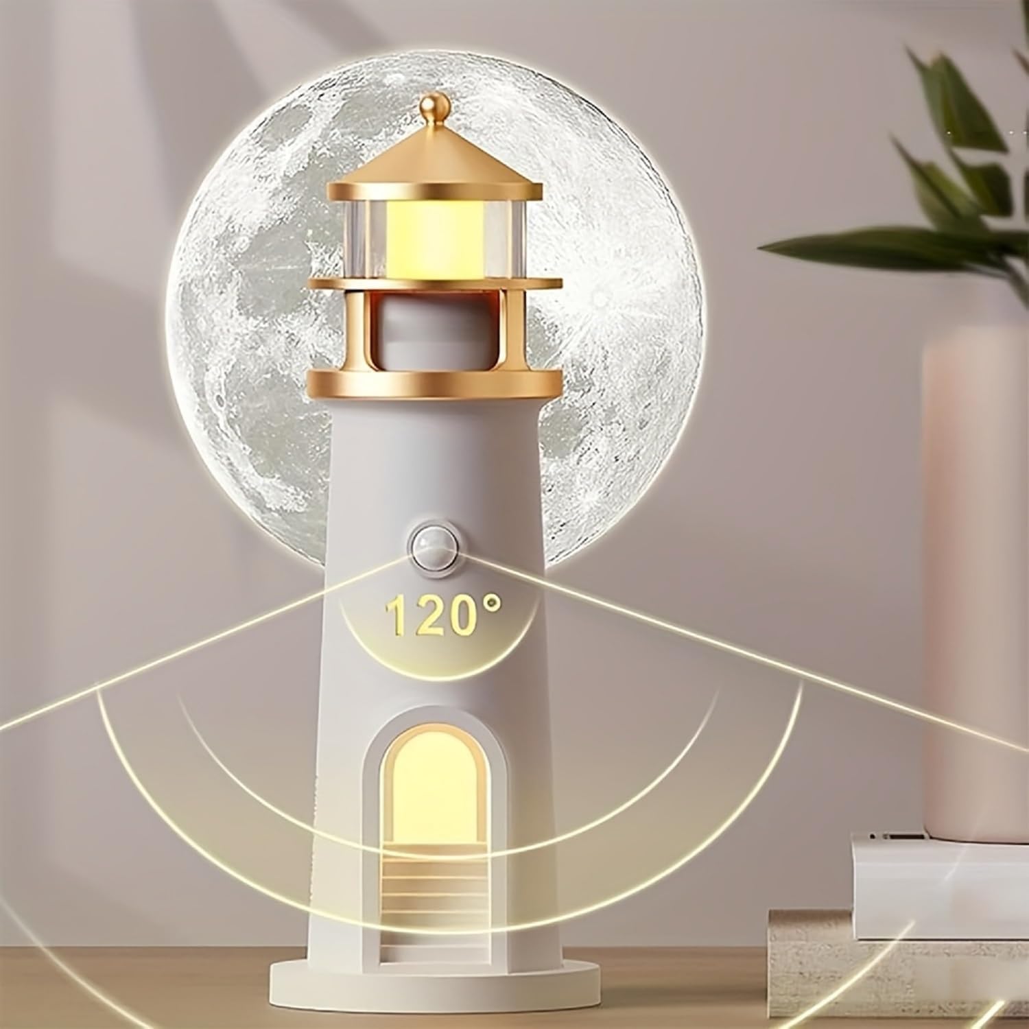Serene Lighthouse Projection Lamp with Bluetooth Speaker