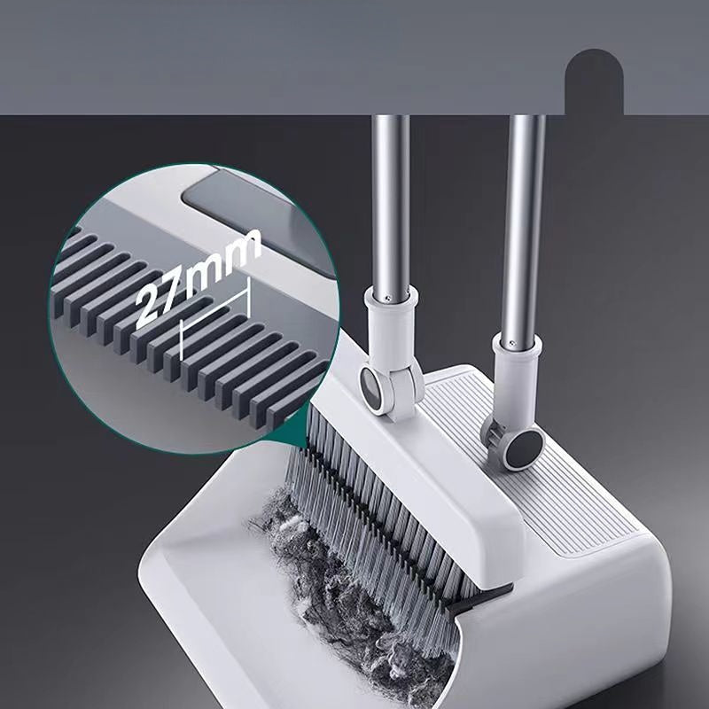 Self-Cleaning Dustpan and Broom Set – Standing Design with Comb Teeth for Home and Kitchen