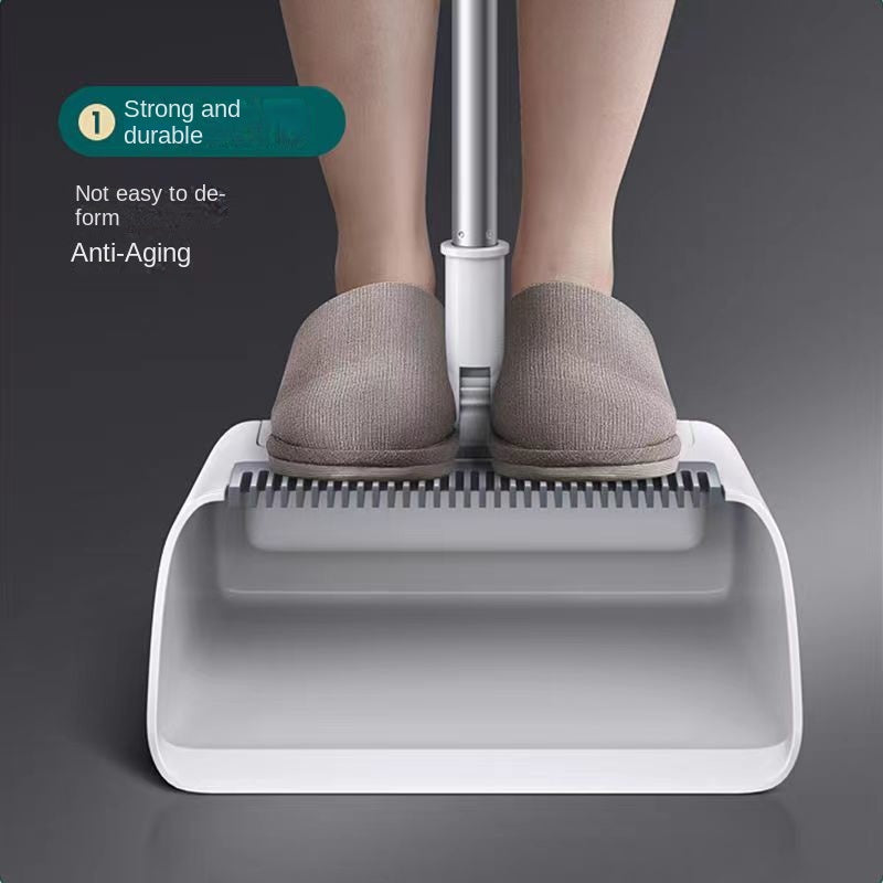 Self-Cleaning Dustpan and Broom Set – Standing Design with Comb Teeth for Home and Kitchen