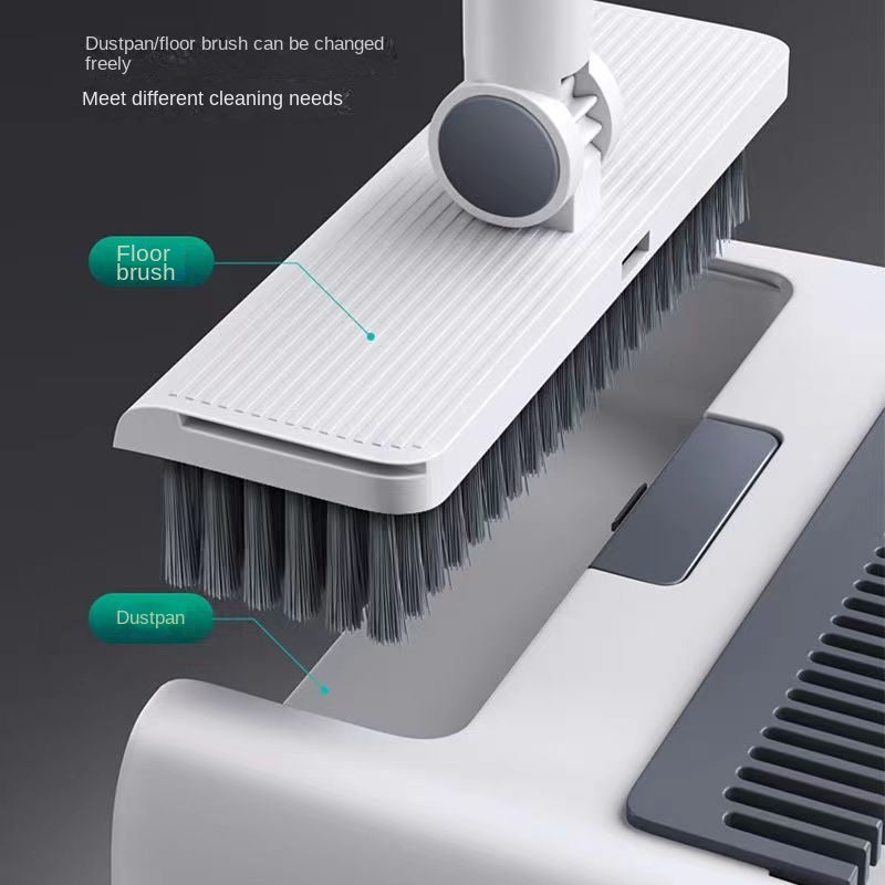 Self-Cleaning Dustpan and Broom Set – Standing Design with Comb Teeth for Home and Kitchen