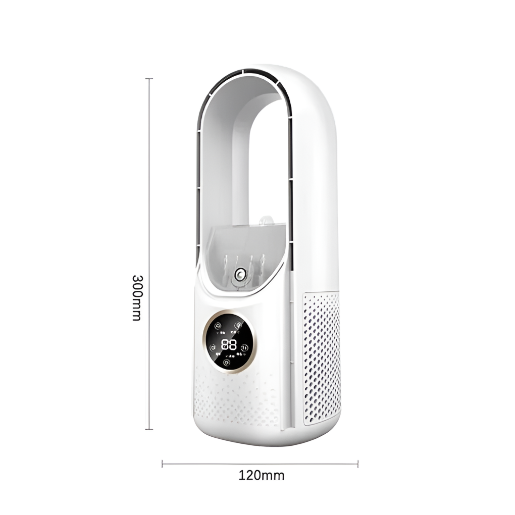 Desktop Air Cooler without Blades – USB Personal Fan with Humidifier and 6 Speeds, Night Light
