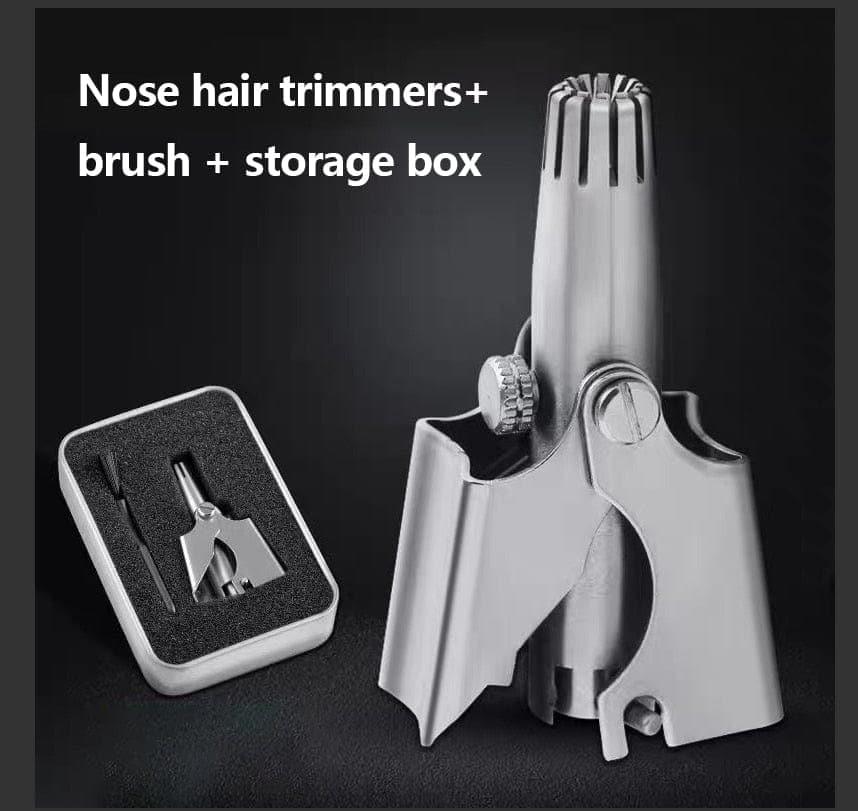 Stainless Steel Manual Trimmer for Nose and Ear Hair with Brush
