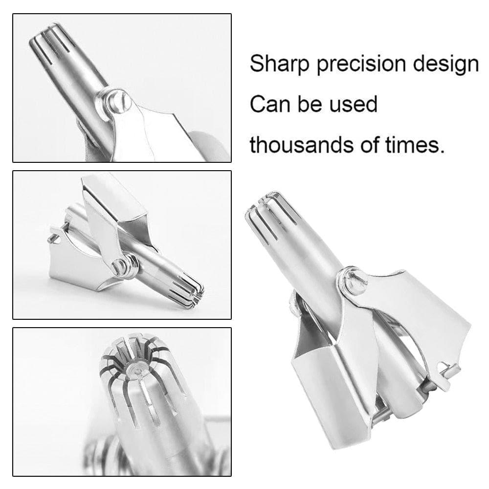 Stainless Steel Manual Trimmer for Nose and Ear Hair with Brush