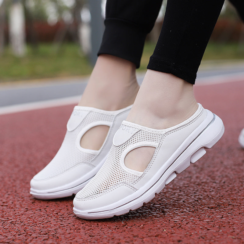 Breathable Mesh Sneakers for Men - Cushioned Slip-On Walking Shoes with Supportive Footbed