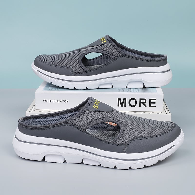 Breathable Mesh Sneakers for Men - Cushioned Slip-On Walking Shoes with Supportive Footbed