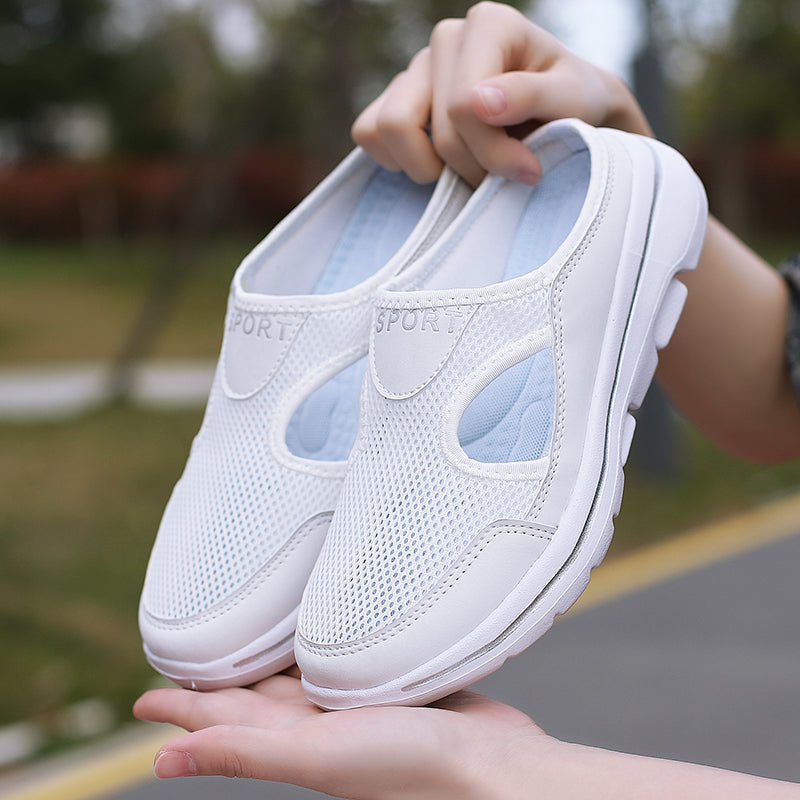 Breathable Mesh Sneakers for Men - Cushioned Slip-On Walking Shoes with Supportive Footbed