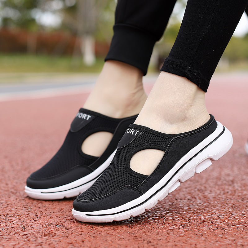 Breathable Mesh Sneakers for Men - Cushioned Slip-On Walking Shoes with Supportive Footbed