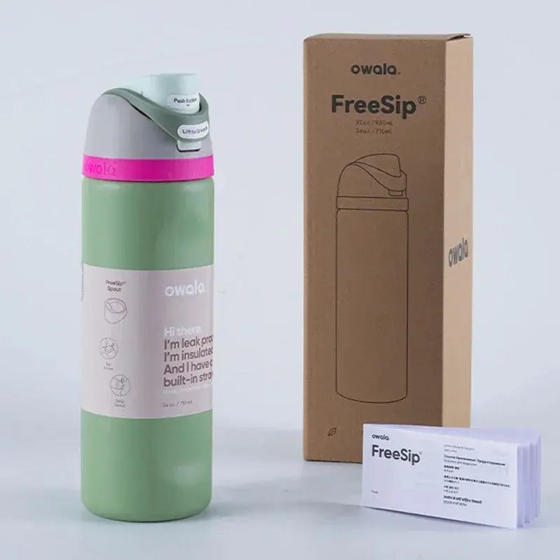710ml Leakproof Stainless Steel Water Bottle with FreeSip Spout - Ideal for Travel & Sports, 24h Cold