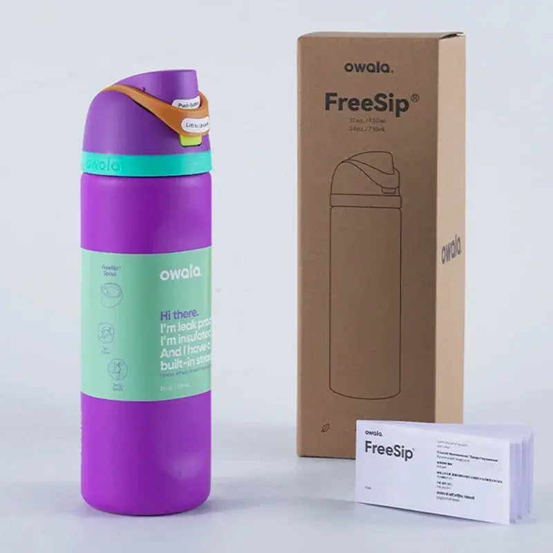 710ml Leakproof Stainless Steel Water Bottle with FreeSip Spout - Ideal for Travel & Sports, 24h Cold