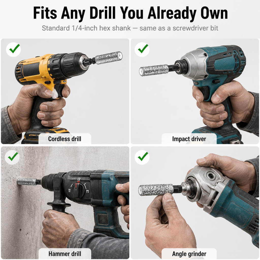 Waterless Hole Drilling Tool for Tile, Marble, and Glass
