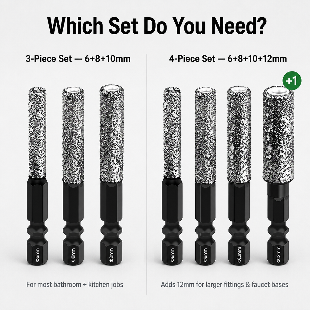 Waterless Hole Drilling Tool for Tile, Marble, and Glass