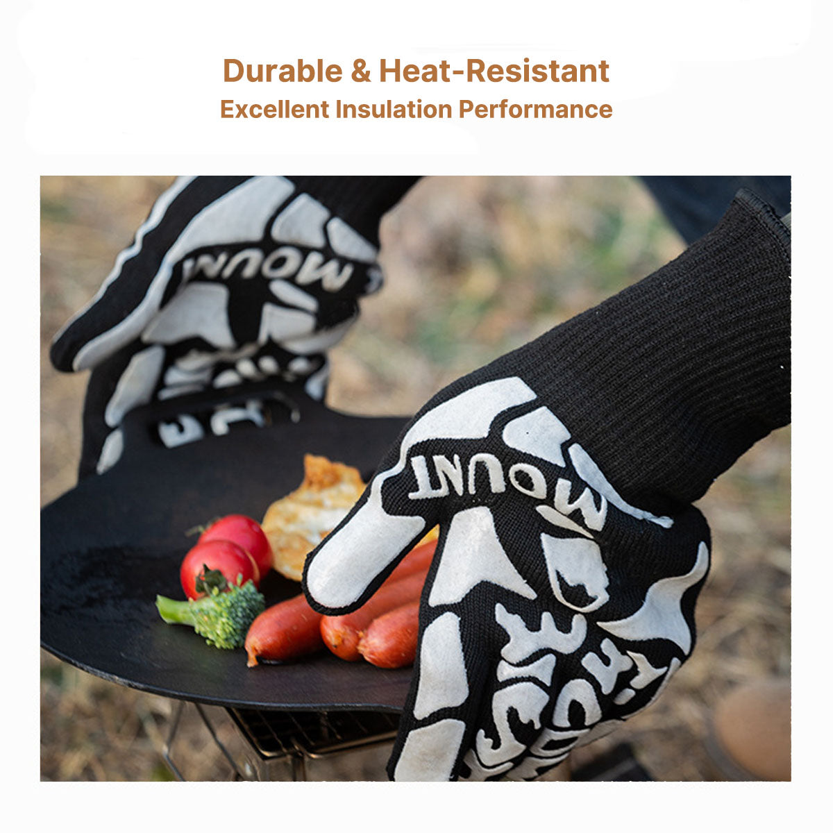 Heat Resistant Outdoor Cooking Gloves for High Temperatures