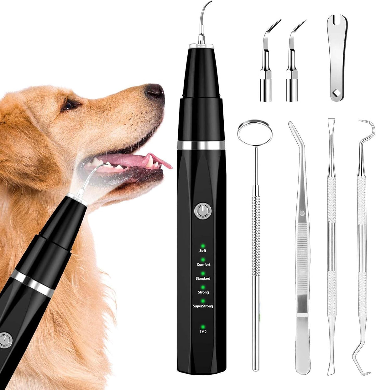 Teeth Cleaning Kit for Dogs and Cats - Ultrasonic Plaque and Tartar Remover