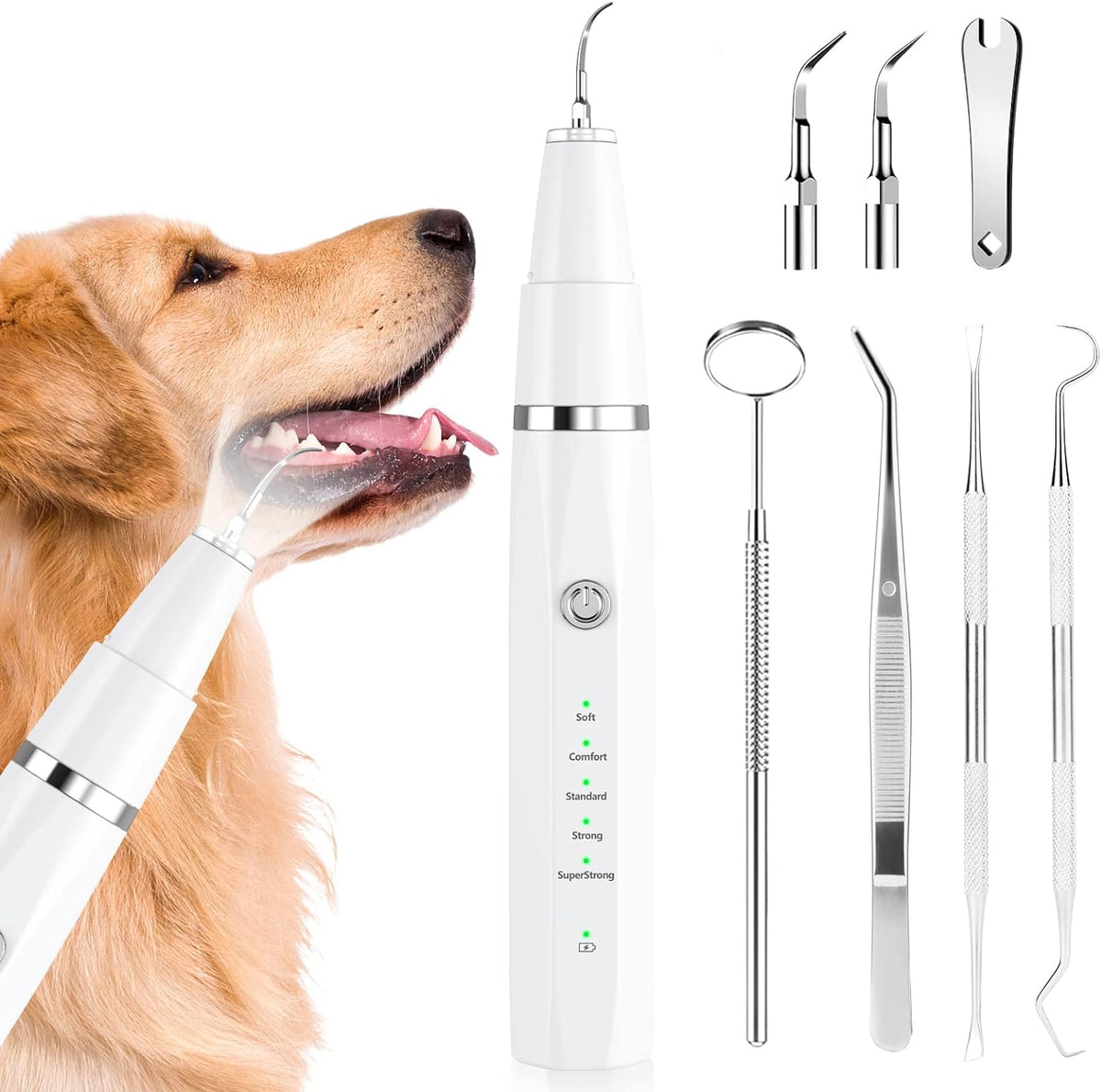 Teeth Cleaning Kit for Dogs and Cats - Ultrasonic Plaque and Tartar Remover